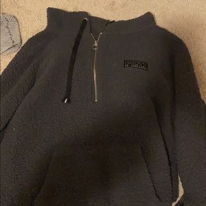 dark grey sherpa hoodie